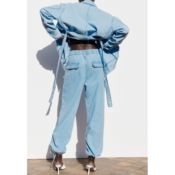 Zara HIGH RISE Z1975 DRAWSTRING JOGGER JEANS - Picture 6 of 9